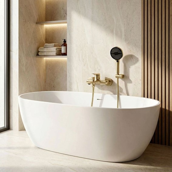 Bateria Wannowa VISION Złoty Szczotkowany