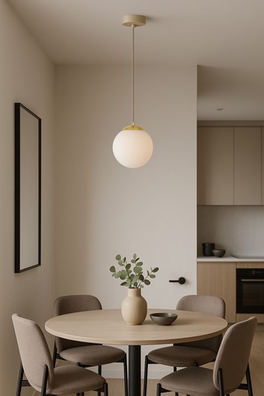 Lampa Wisząca SAVIA K-5790 Biały/Beż/Złoty