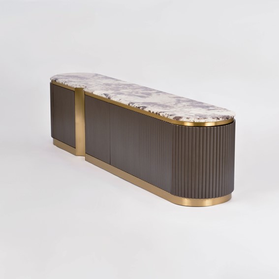 Komoda RTV STILIG ST916 Grafitowy/Złoty