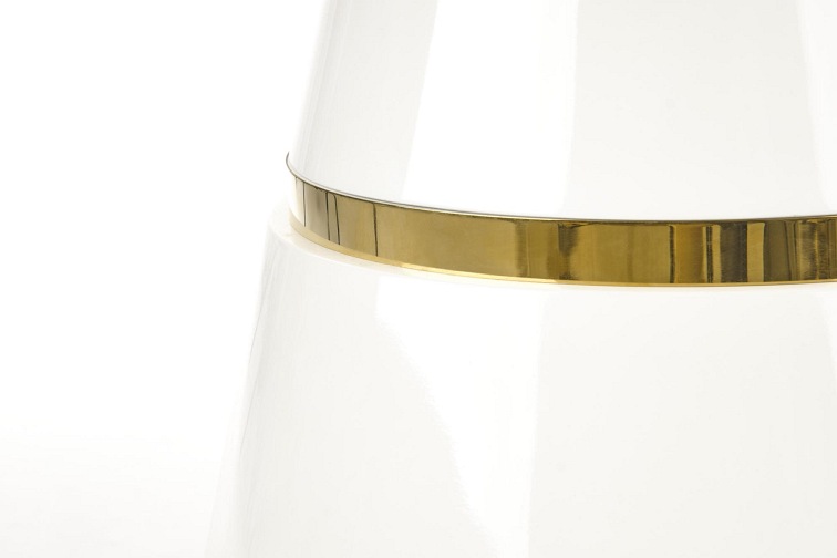 Stół Vegas 120x76 Biały/Złoty