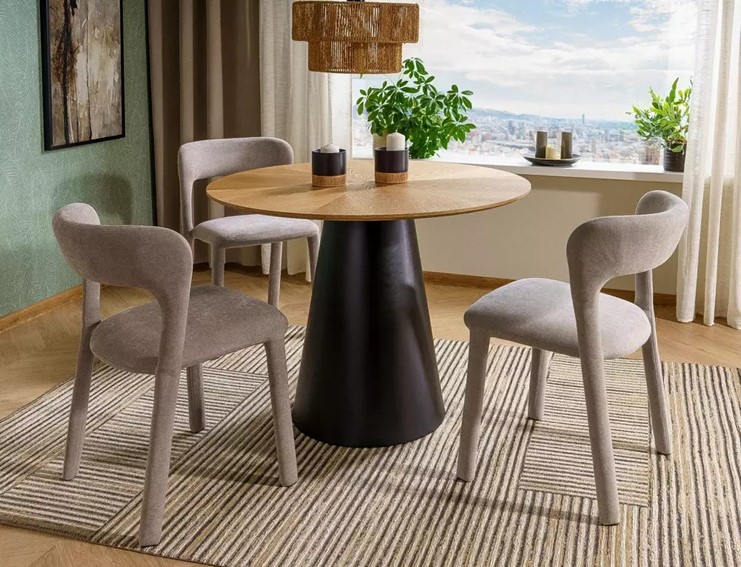 Stół ANGEL fi100 Dąb/Czarny Mat