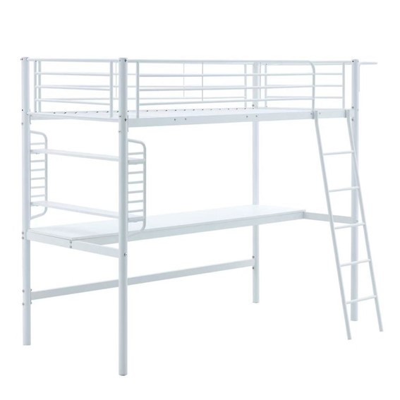 Łóżko Piętrowe LM6-FX z Biurkiem 90x200 Biały