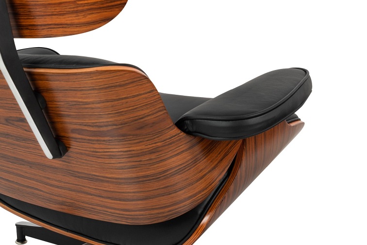 Fotel z Podnóżkiem LOUNGE HM PREMIUM Czarny/Różany