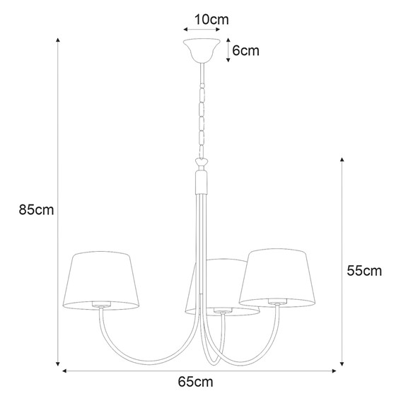 Lampa Wisząca SASTO K-4335 Czarny/Złoty