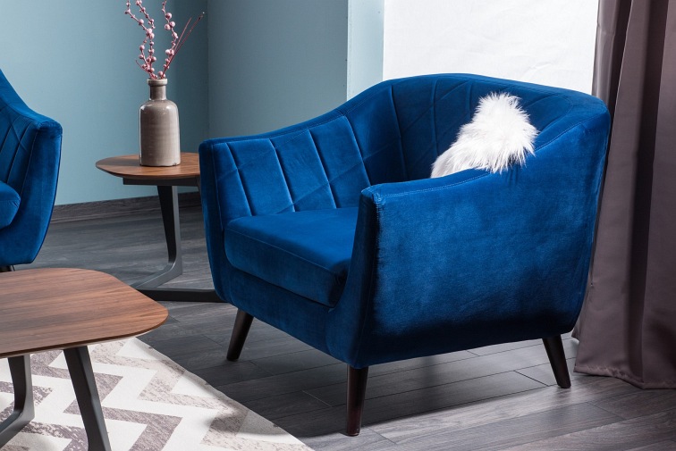 SOFA MOLLY 2 VELVET BEŻOWY BLUVEL 28 / WENGE