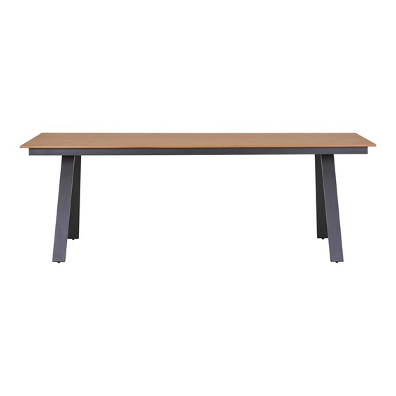 Stół Ogrodowy TORONTO 100x220cm Dąb Naturalny/Czarny