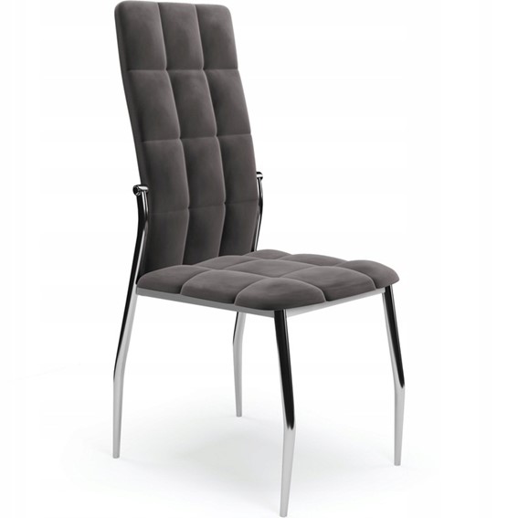 Krzesło K416 Velvet Chrom/Popielaty