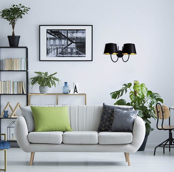 Kinkiet SASTO K-4338 Czarny/Złoty