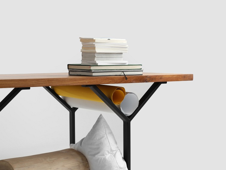 Stół Jadalniany Long Solid Wood 180x90 Dąb/Czarny