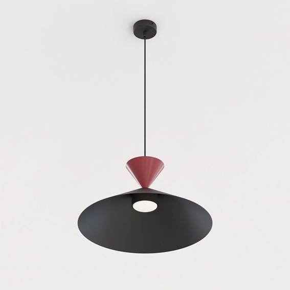 Lampa Wisząca RALF 1M Czarny/Burgundowy