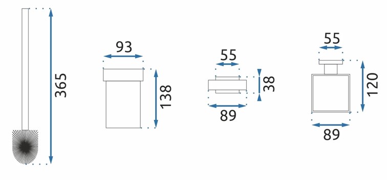 Szczotka do WC ERLO 05 Złoty