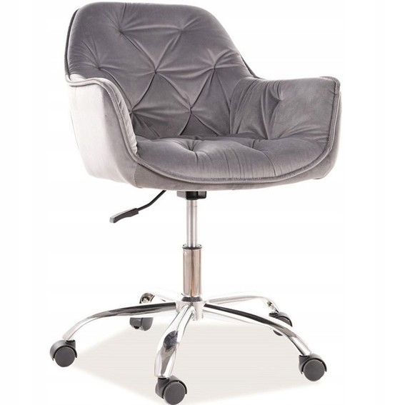 Fotel Obrotowy Q-190 Velvet Szary Bluvel 14