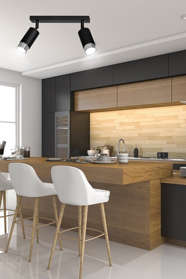 Lampa Sufitowa HIRO 2 Czarny/Chrom