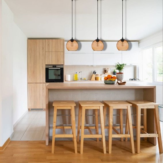 Lampa Wisząca MADEIRA 1S Czarny/Brązowy