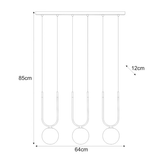 Lampa Wisząca ENZO K-5591 Czarny/Biały/Złoty