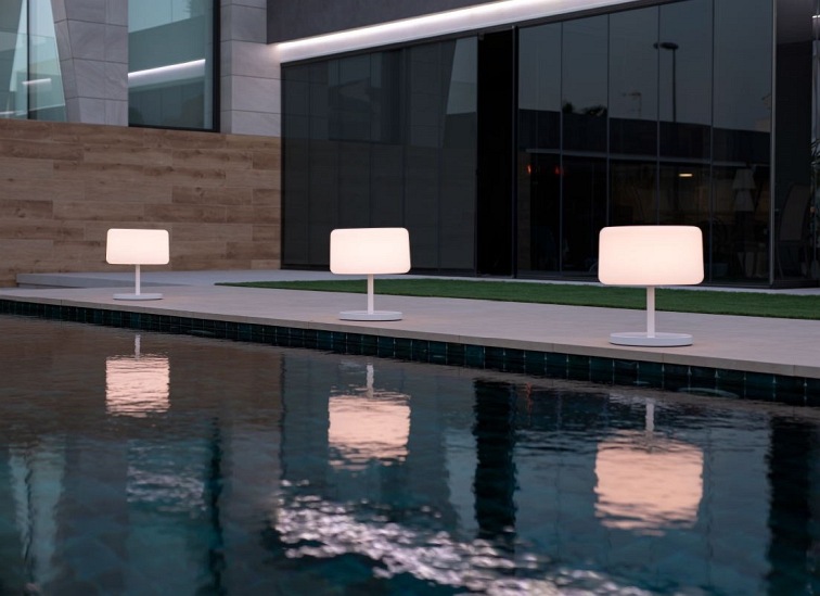 Lampa Podłogowa CHLOE PLANT SOLAR SMARTTECH WOOD Biały/Naturalny