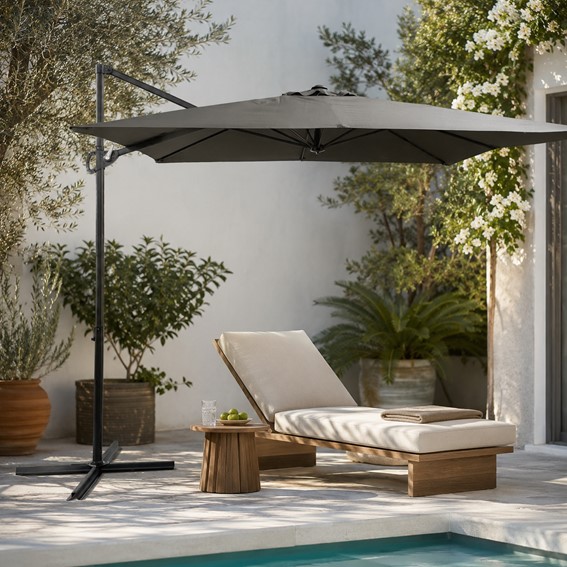 Parasol Ogrodowy VENTO 2.5m Ciemny Szary