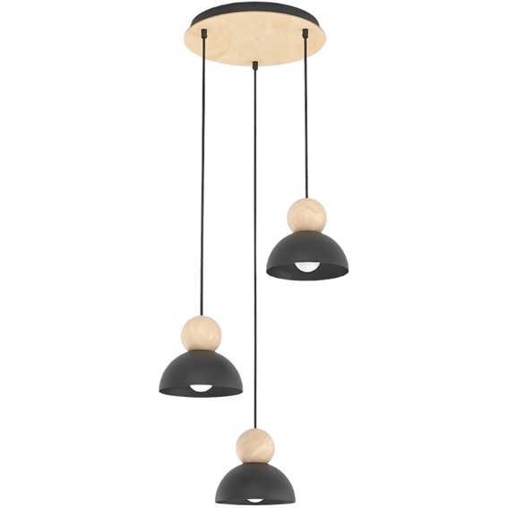 Lampa Wisząca KAKI 3PREM Czarny