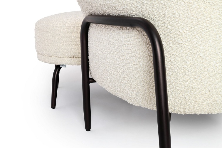 Fotel z Podnóżkiem Teddy Grand 91x77x114 Beżowy