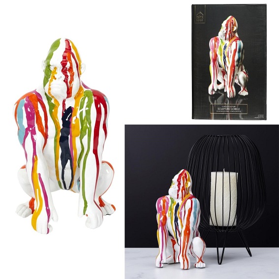 Dekoracja Goryl 14x14x24 Kolorowy