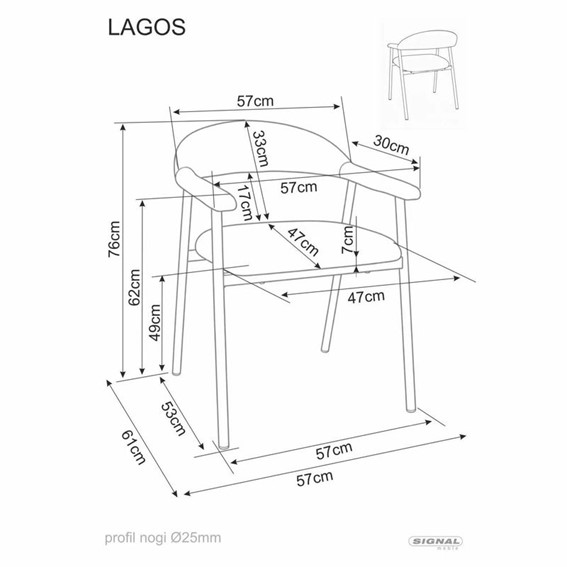 Krzesło LAGOS D Raven Beż/Dąb