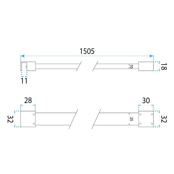 Ramię Do Szyby Prysznicowej 150cm Miedź Szczotkowana