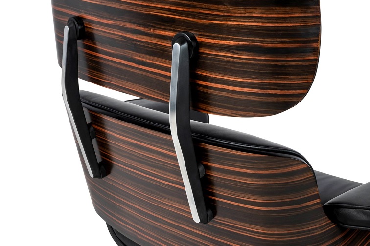 Fotel z Podnóżkiem LOUNGE HM PREMIUM Czarny/Heban