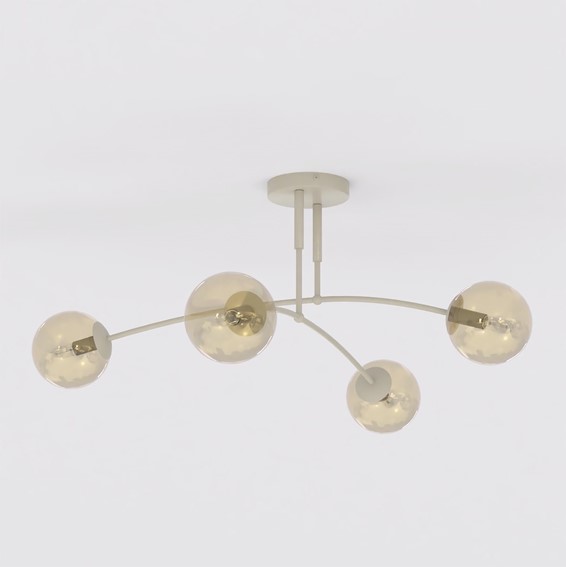 Lampa Sufitowa PREGOS 4 Beżowy/Miodowy