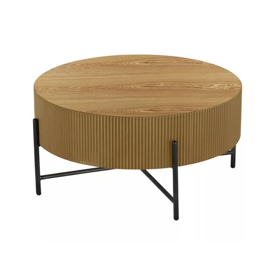 Ława TUCA Fi80cm Dąb/Czarny Mat