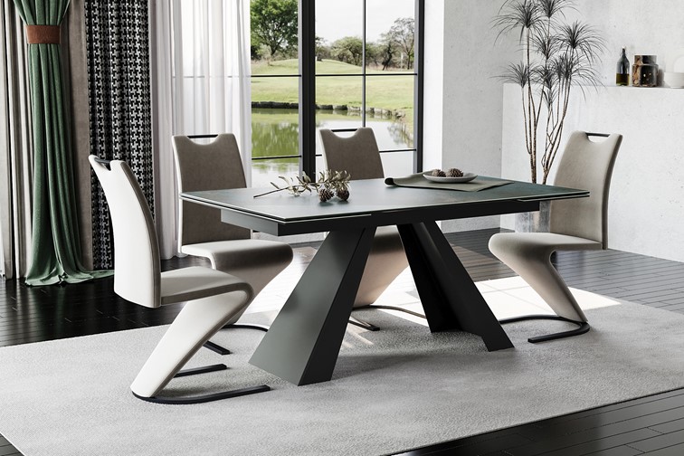 Stół Rozkładany SALVADORE Ceramic (160-240)x90 Ossido Verde/Czarny