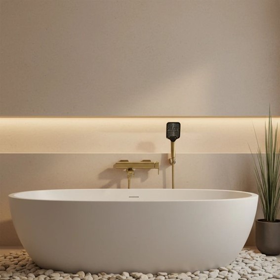 Bateria Wannowa ARLO Złoty Szczotkowany