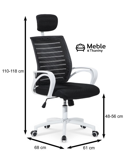 SOCKET fotel pracowniczy biało-czarny