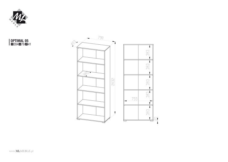 Regał OPTIMAL 05 Sonoma