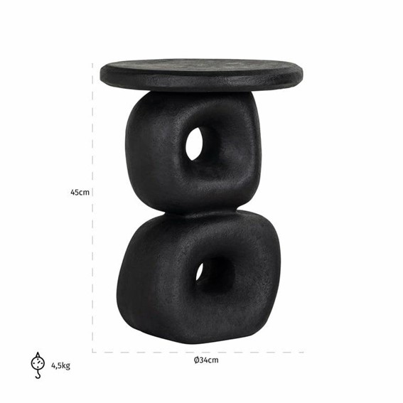 Stolik EVERLEE Fi34cm Czarny