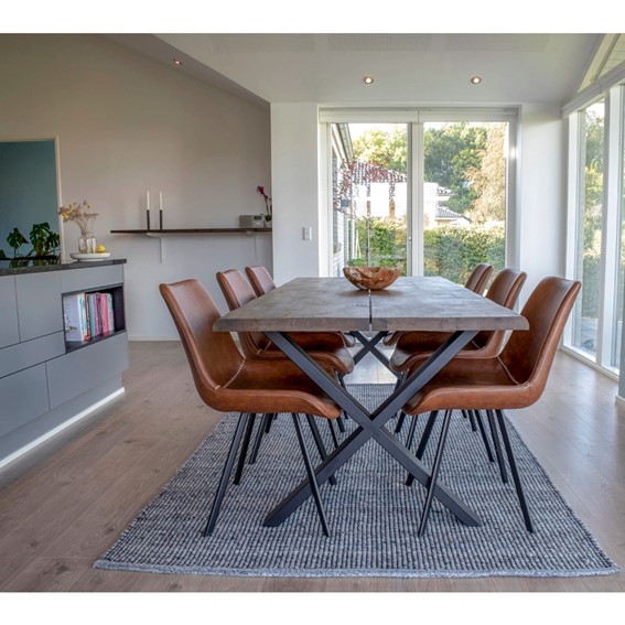 Stół TOULON 95x200cm Dąb Dymiony/Czarny