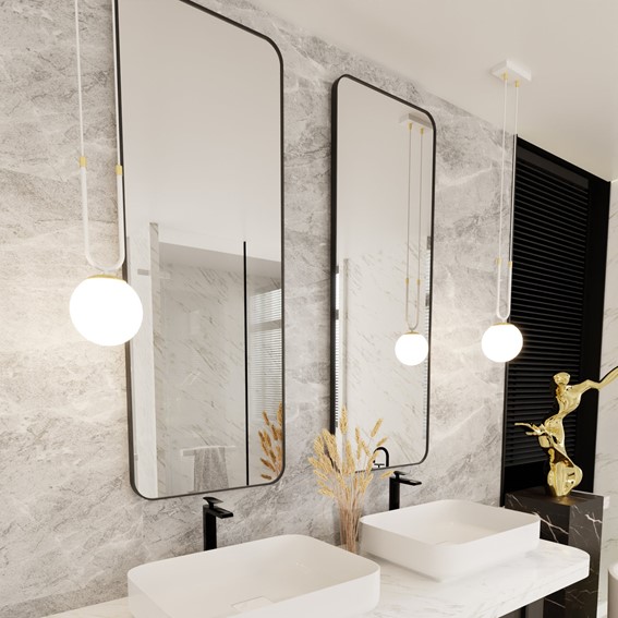 Lampa Wisząca GLAM 1 Biały/Opal