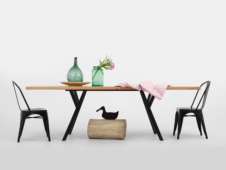 Stół Jadalniany ZX SOLID WOOD 180 Dąb/Czarny