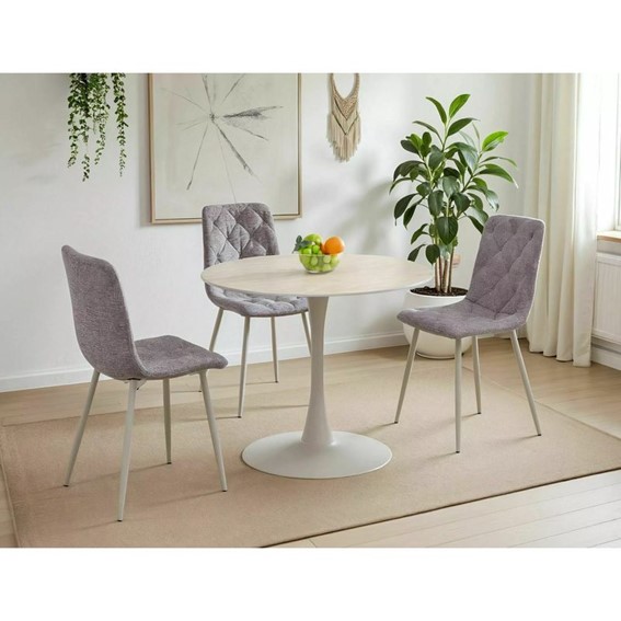 Stół AMADEO Fi90cm Beż Mat/Kaszmir