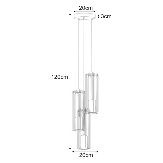 Lampa Wisząca GABIA K-4937 Czarny/Złoty