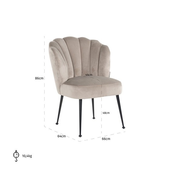 Krzesło PIPPA KHAKI Beż/Czarny