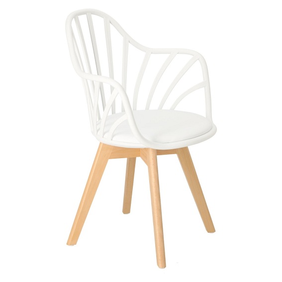 Krzesło SIRENA z podłokietnikami Biały