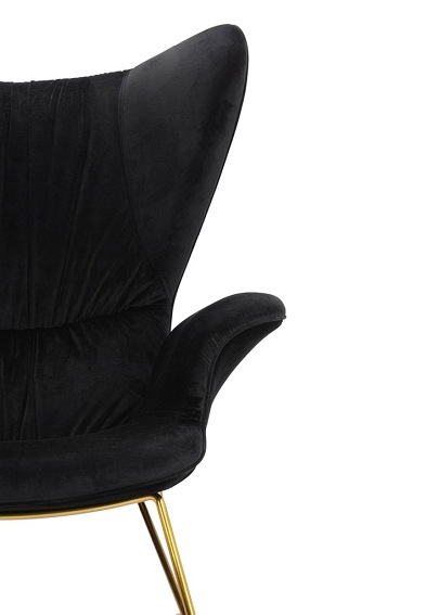 Fotel Shrimp Velvet 83x86x104 Czarny/Złoty