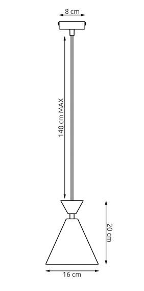 Lampa Wisząca KLEVER 1 Burgundowy/Czarny