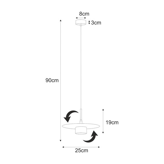 Lampa Wisząca BURGAS K-5456 Czarny/Złoty