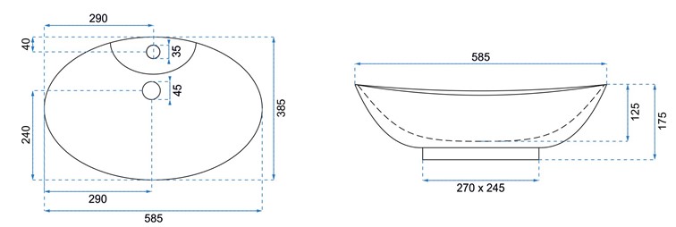 Umywalka Nablatowa ROSA 2 Biały