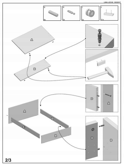 Łóżko LIMA 90x200 Biały