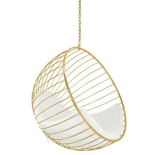 Fotel Wiszący GABBIA Złoty/Beżowy