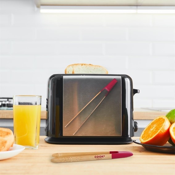 Bambusowe Szczypce do Serwowania z Magnesem Niebieski