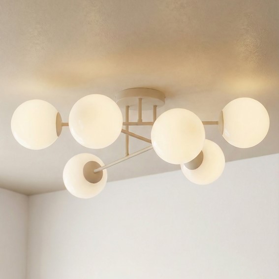 Lampa Sufitowa ROMA 6 Beżowy/Biały