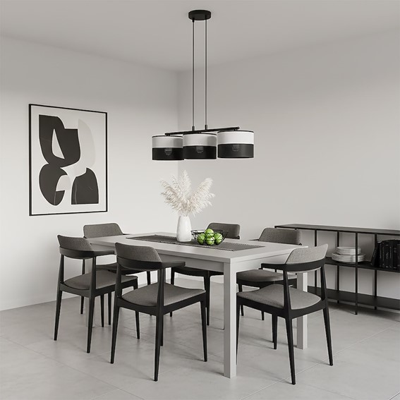 Lampa Wisząca KARBON 3 Czarny/Szary